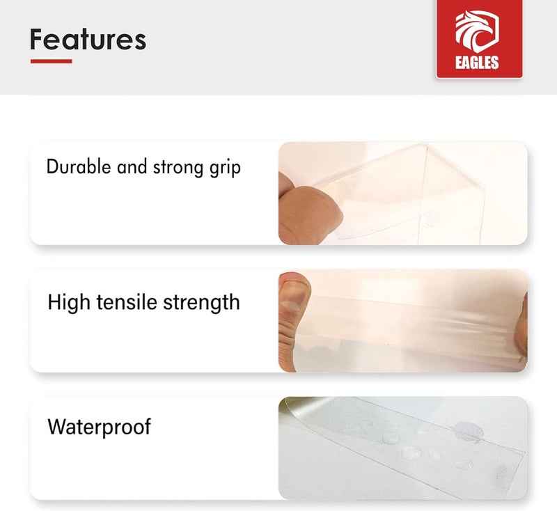 Eagle's Bulk Hockey Tape Black, White or Clear Multipurpose Tape Roll - Strong Adhesive - Durable Cloth or PVC Tape - Hokey Sports Gifts, Accessories, Equipment, Gear - Image 5